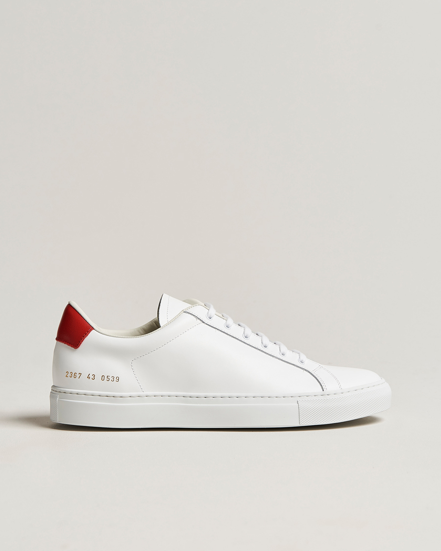 Mies | Common Projects Retro Low Suede Sneaker White/Red | Common Projects | Retro Low Suede Sneaker White/Red