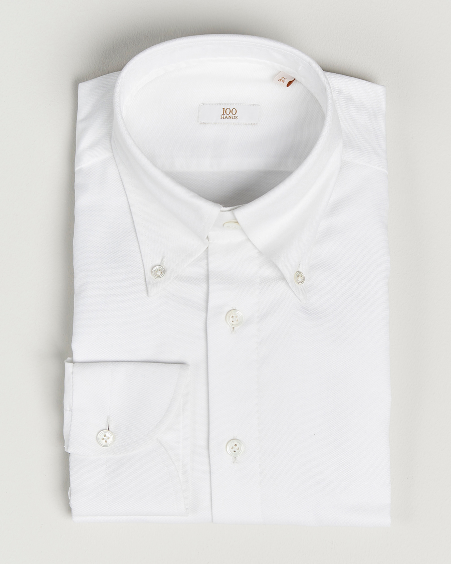 Mies | Bisnespaidat | 100Hands | Gold Line Natural Stretch Oxford Shirt White