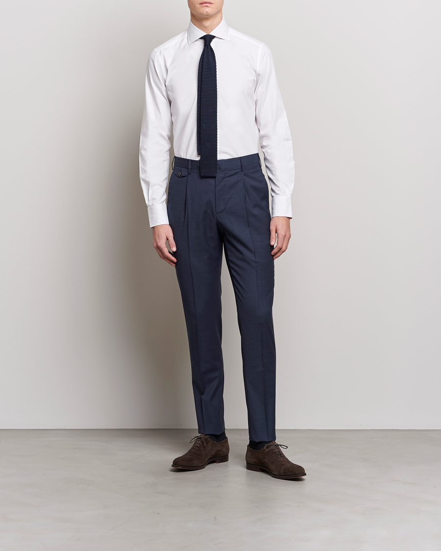 Mies | Kauluspaidat | 100Hands | Gold Line Cotton Twill Cut Away Shirt White