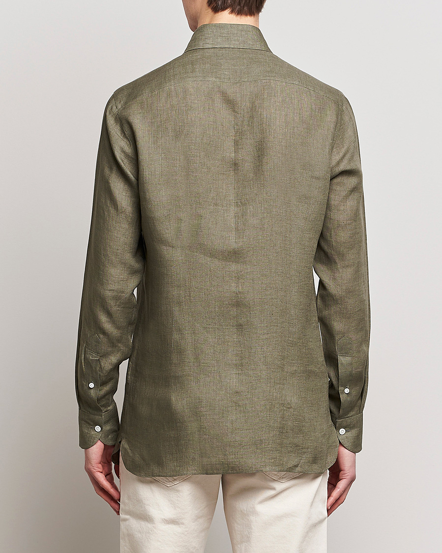Mies | Kauluspaidat | 100Hands | Signature Linen Cut Away Shirt Green