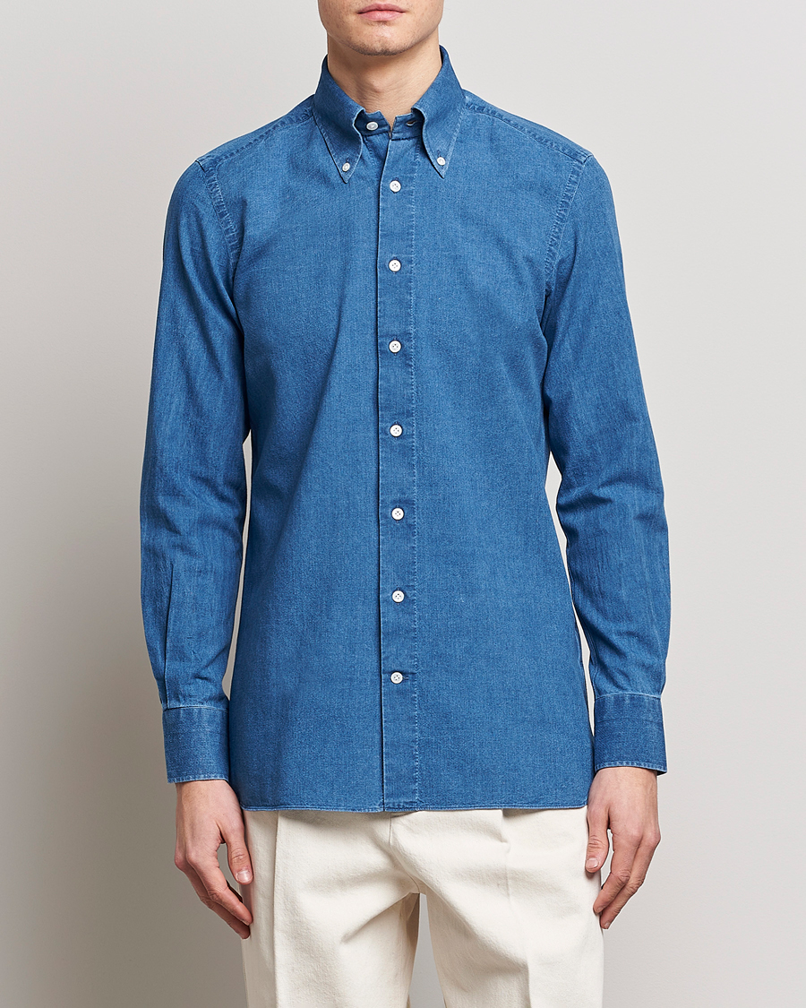 Mies | Luxury Brands | 100Hands | Japanese Denim Bata Wash Shirt Blue