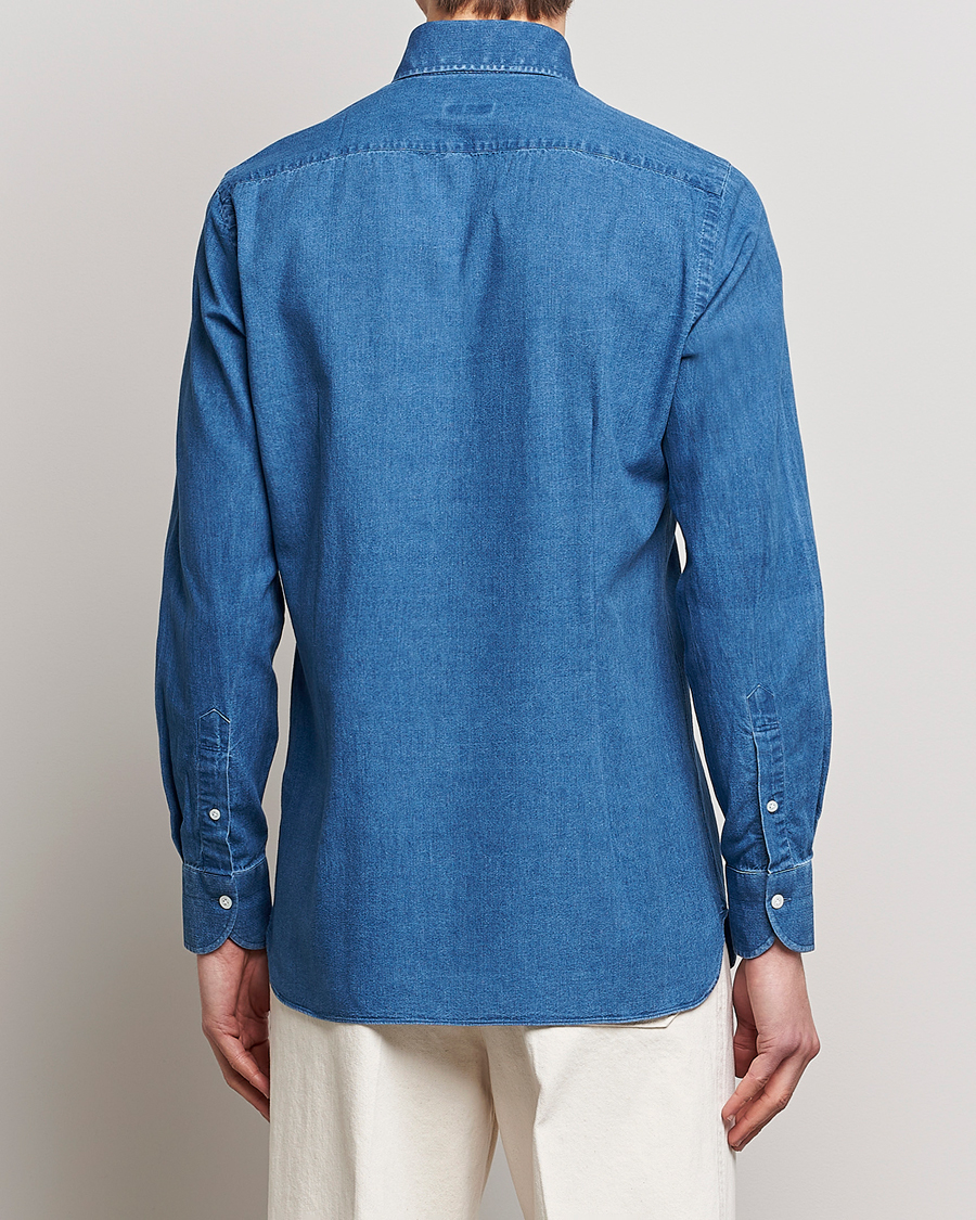 Mies | Kauluspaidat | 100Hands | Japanese Denim Bata Wash Shirt Blue