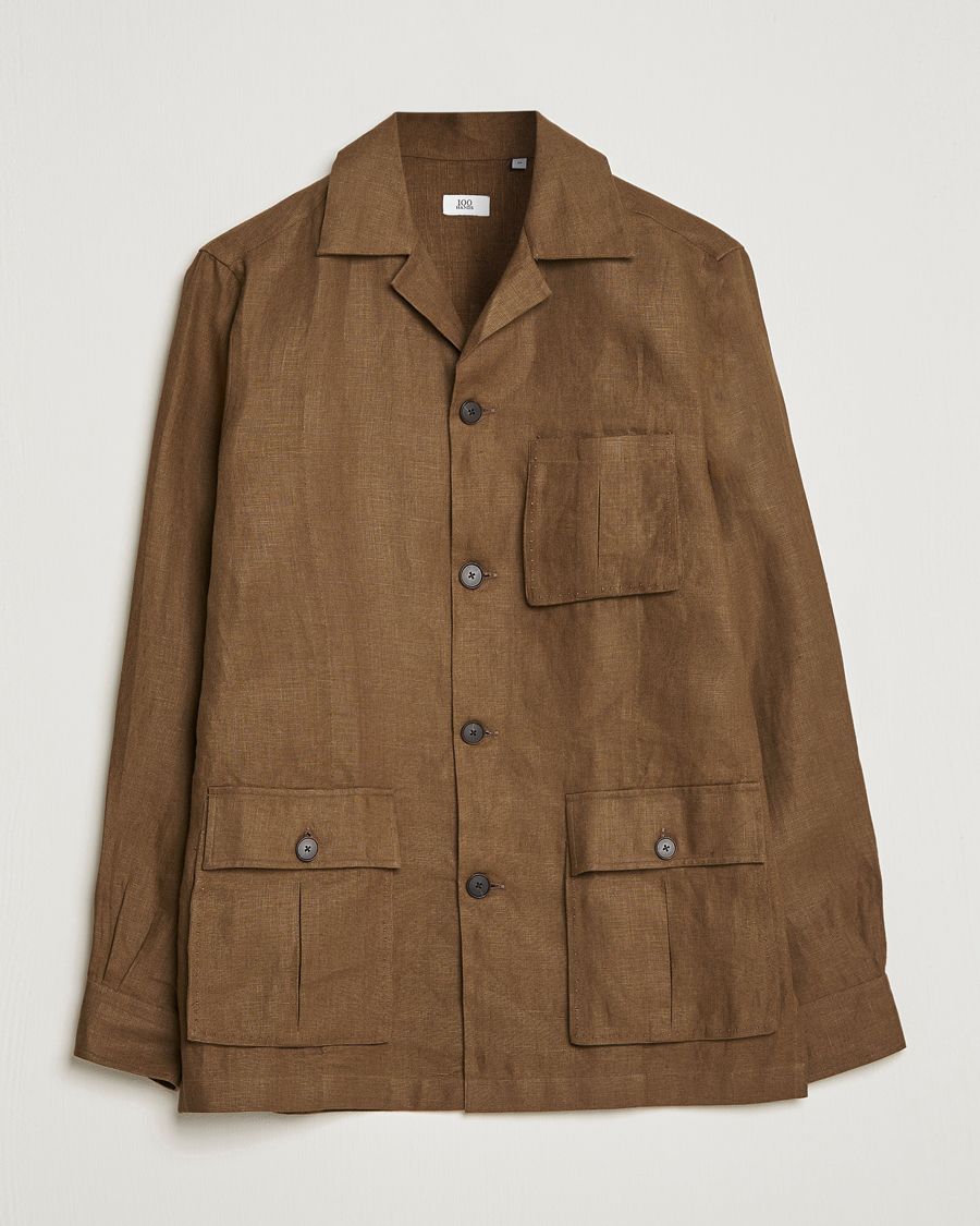 Mies | Takit | 100Hands | Linen Travellers Jacket Green