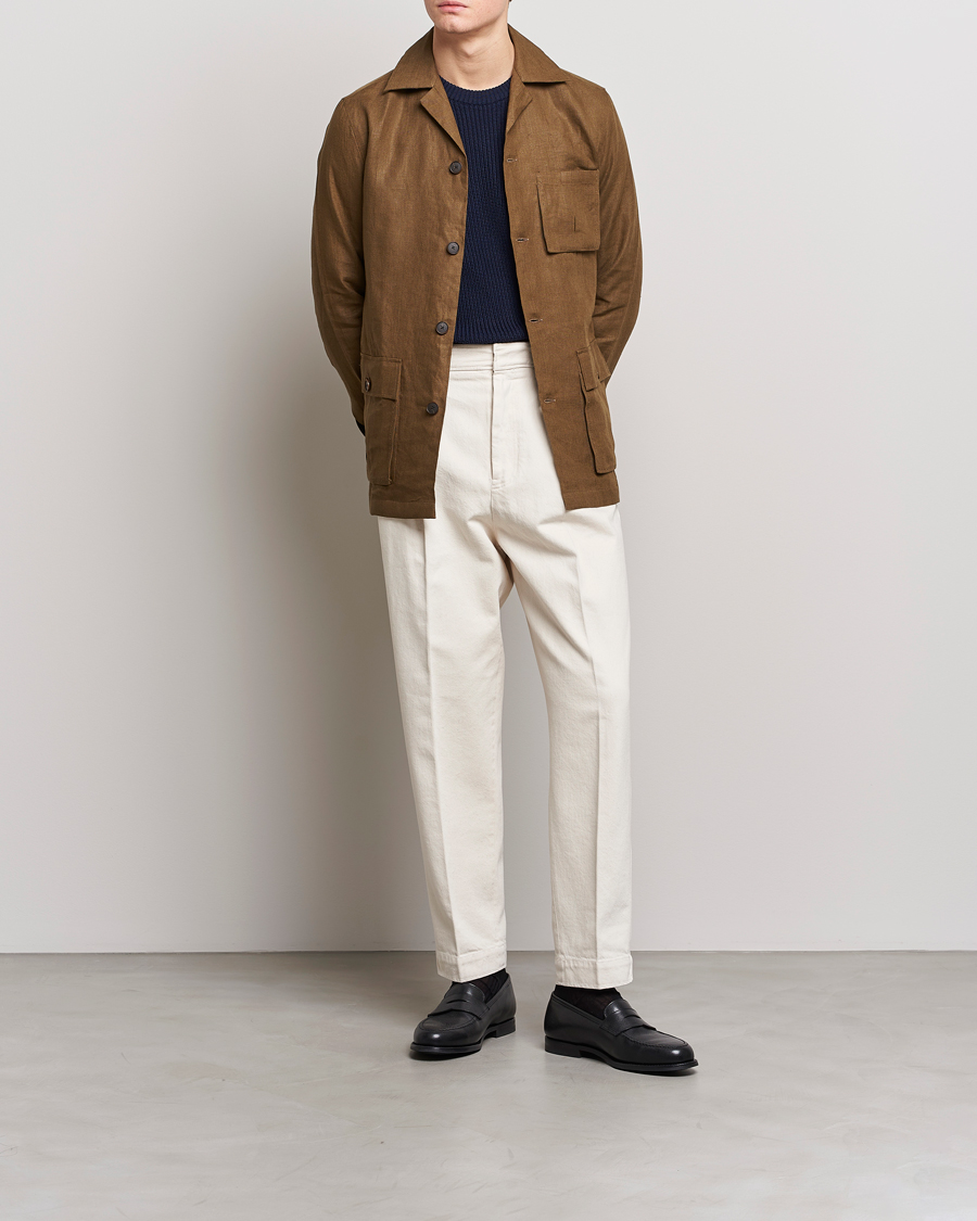 Mies | Takit | 100Hands | Linen Travellers Jacket Green