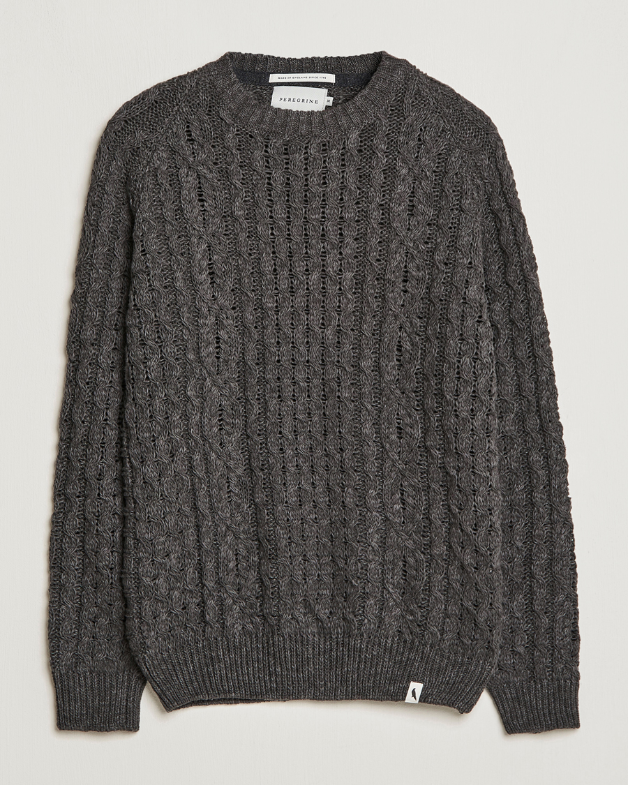 Mies | Puserot | Peregrine | Linen Arran Jumper Grey