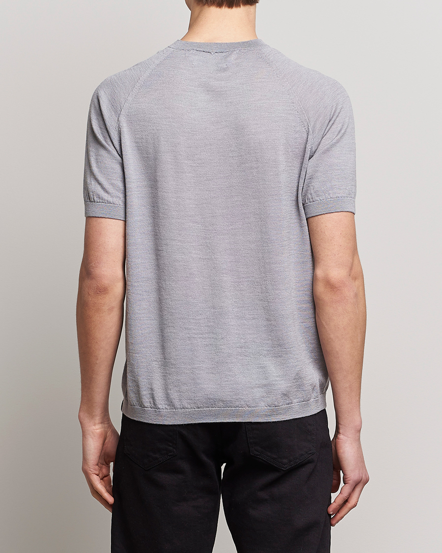 Mies | T-paidat | Peregrine | Knitted Wool T-Shirt Light Grey