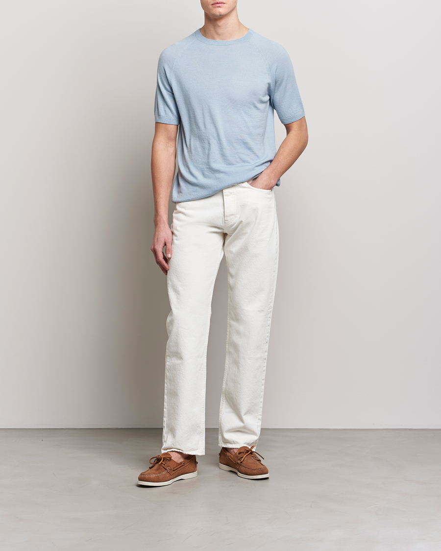 Mies | T-paidat | Peregrine | Knitted Wool T-Shirt Ocean