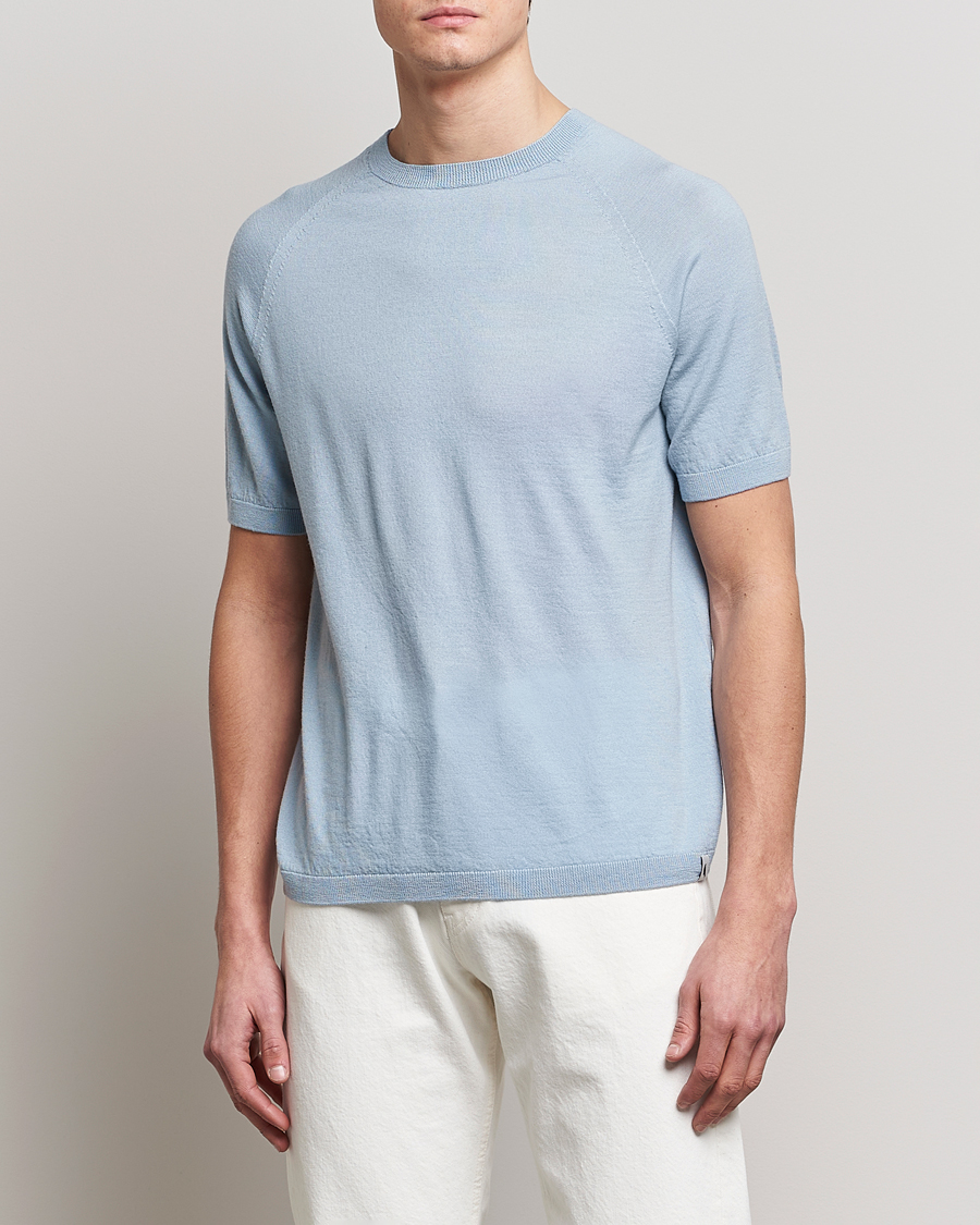 Mies | T-paidat | Peregrine | Knitted Wool T-Shirt Ocean