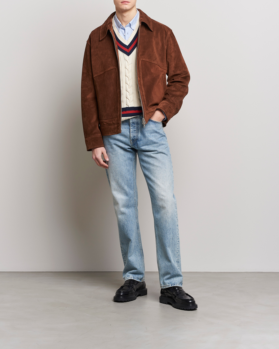 Mies | Takit | GANT | Suede Jacket Mahogany Brown