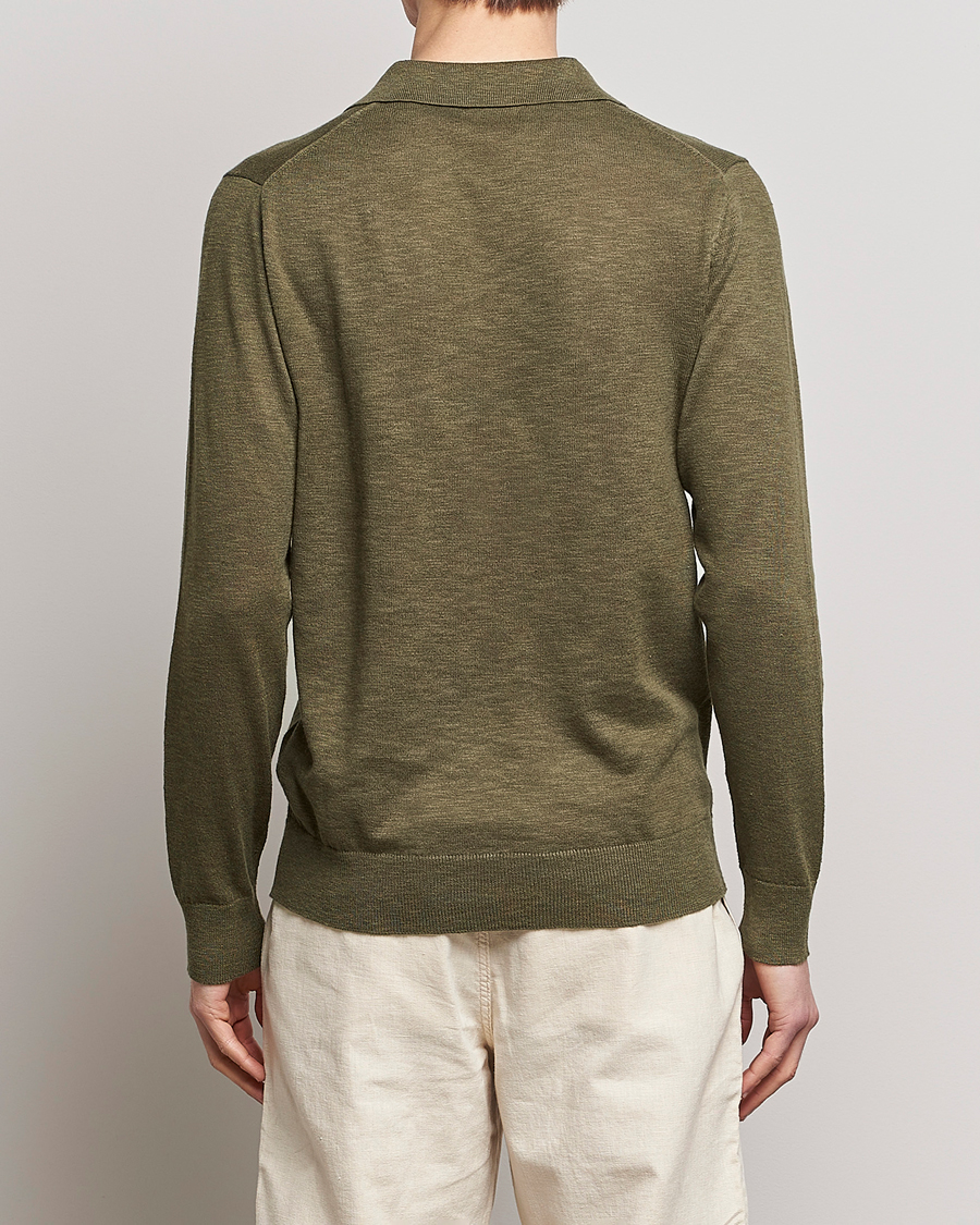 Mies | Puserot | GANT | Cotton/Linen Knitted Polo Racing Green