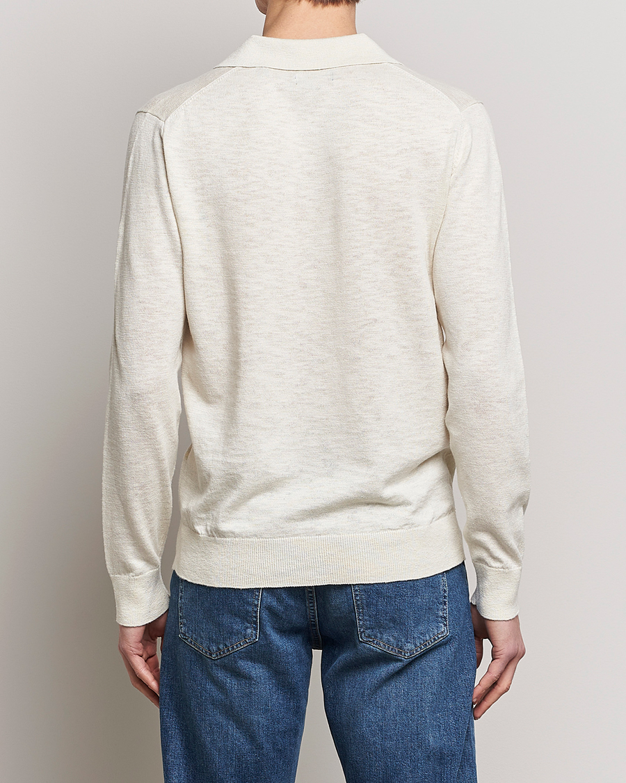 Mies | Puserot | GANT | Cotton/Linen Knitted Polo Putty