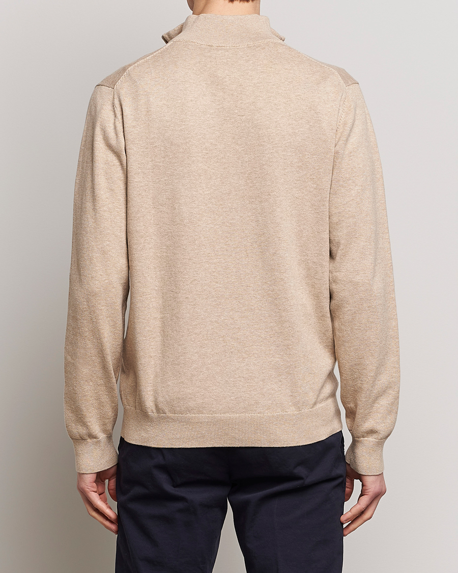 Mies | Puserot | GANT | Classic Cotton Half-Zip Sweater Sand Melange
