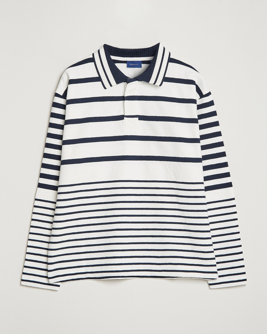 Mies | Puserot | GANT | Heavy Knitted Striped Rugger Eggshell