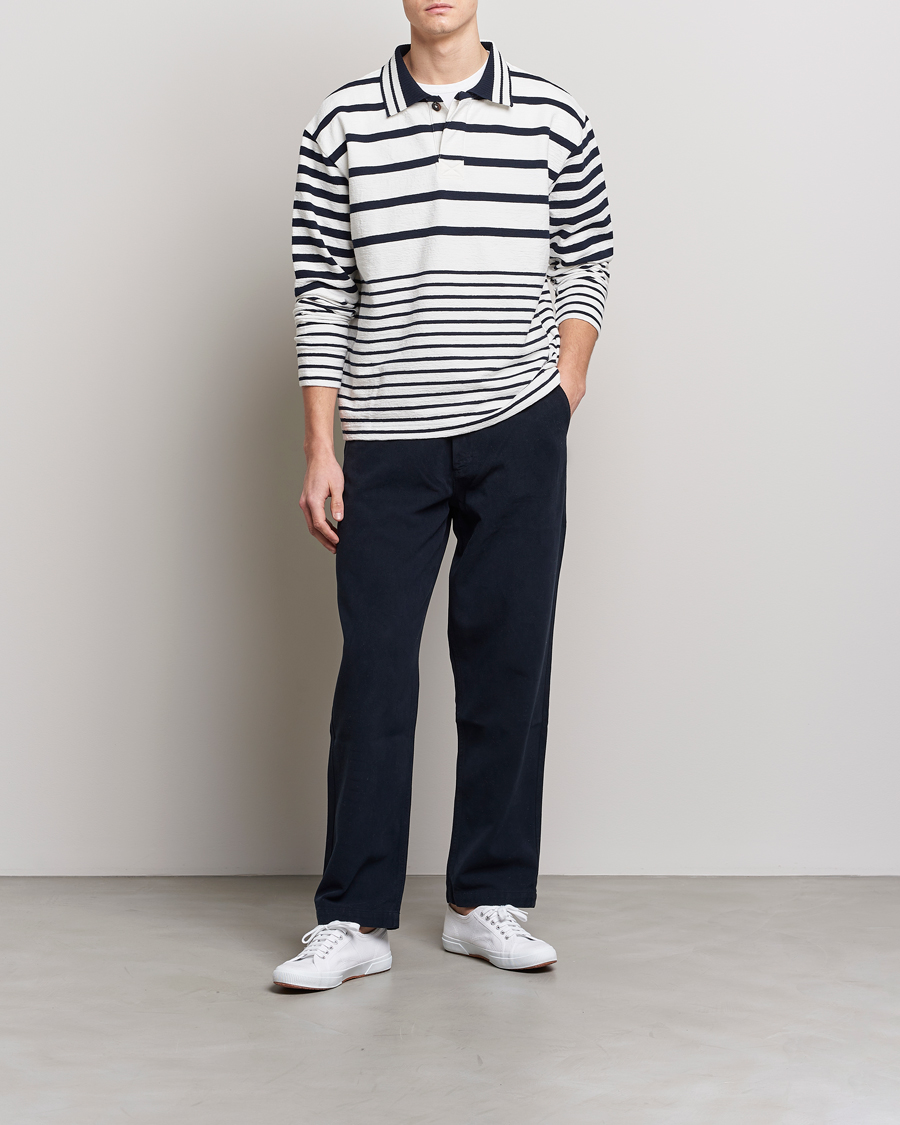 Mies | Puserot | GANT | Heavy Knitted Striped Rugger Eggshell