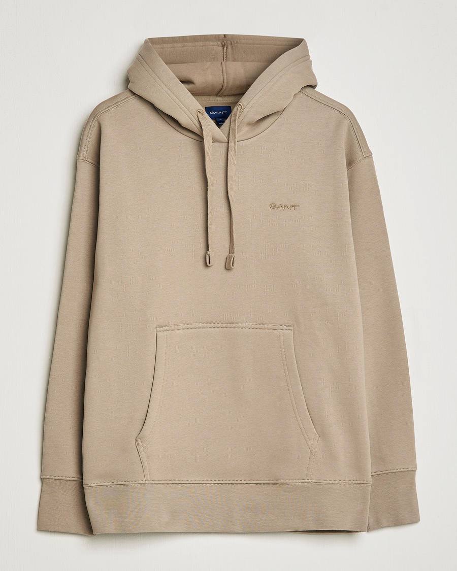 Mies | Puserot | GANT | Icon Hoodie Taupe Beige