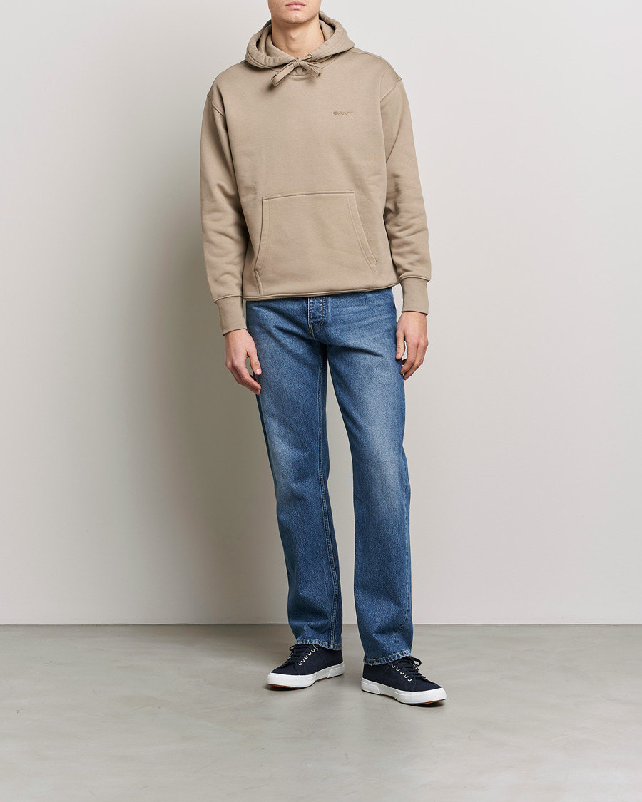 Mies | Puserot | GANT | Icon Hoodie Taupe Beige