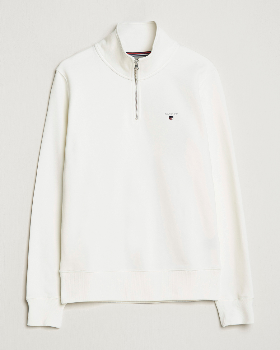 Mies | Puserot | GANT | Original Shield Logo Half-Zip Eggshell