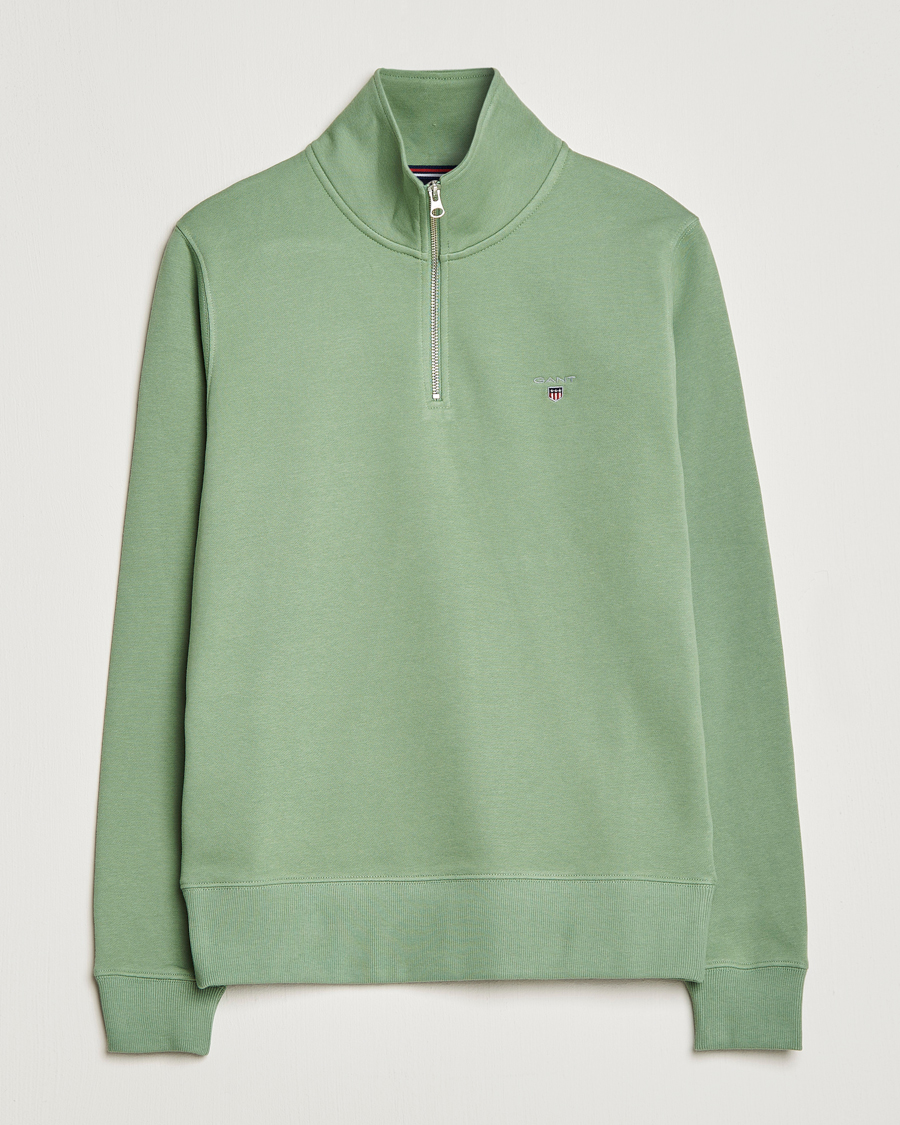 Mies | Puserot | GANT | Original Shield Logo Half-Zip Kalamata Green
