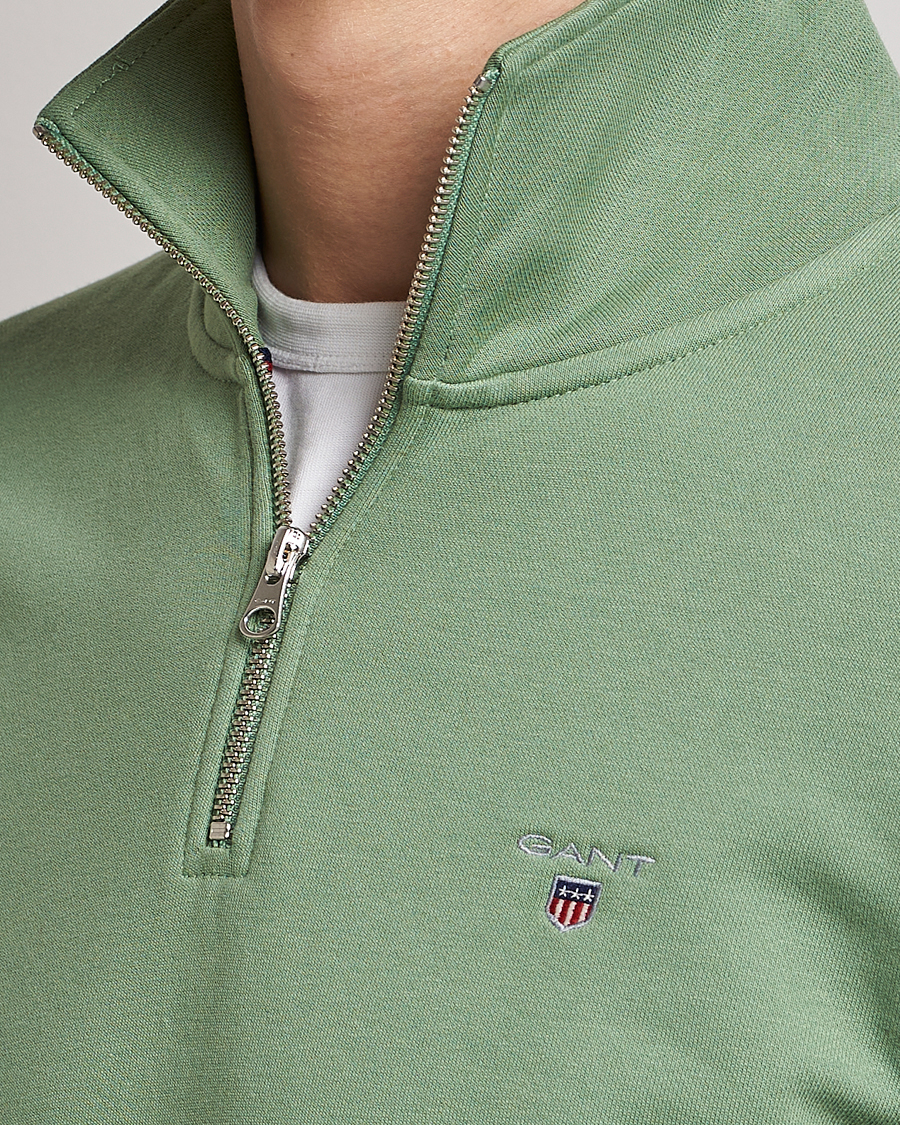 Mies | Puserot | GANT | Original Shield Logo Half-Zip Kalamata Green