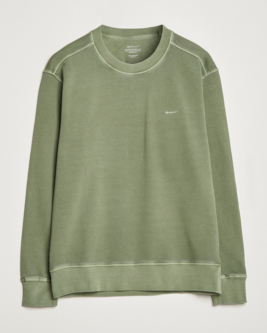 Mies | Puserot | GANT | Sunbleached Crew Neck Sweatshirt Calamata Green
