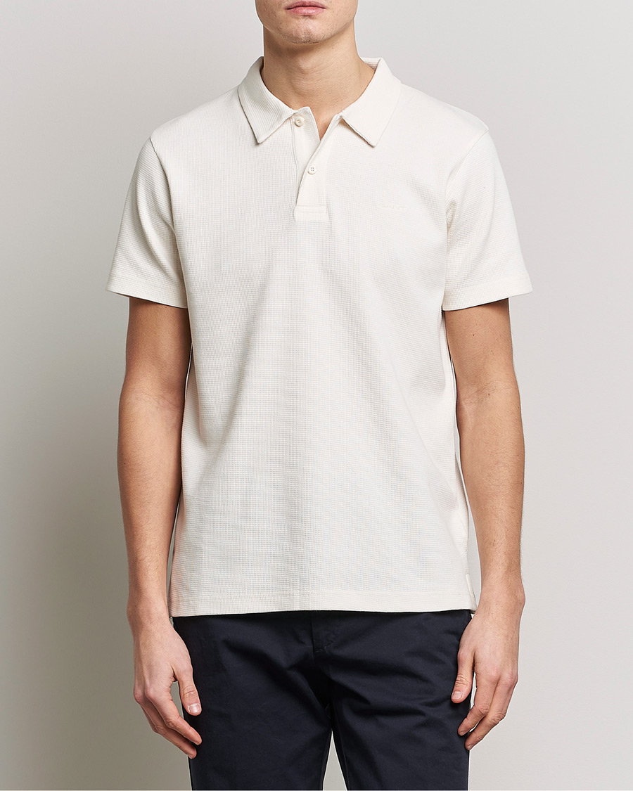 Mies | Preppy Authentic | GANT | Waffle Textured Polo Cream