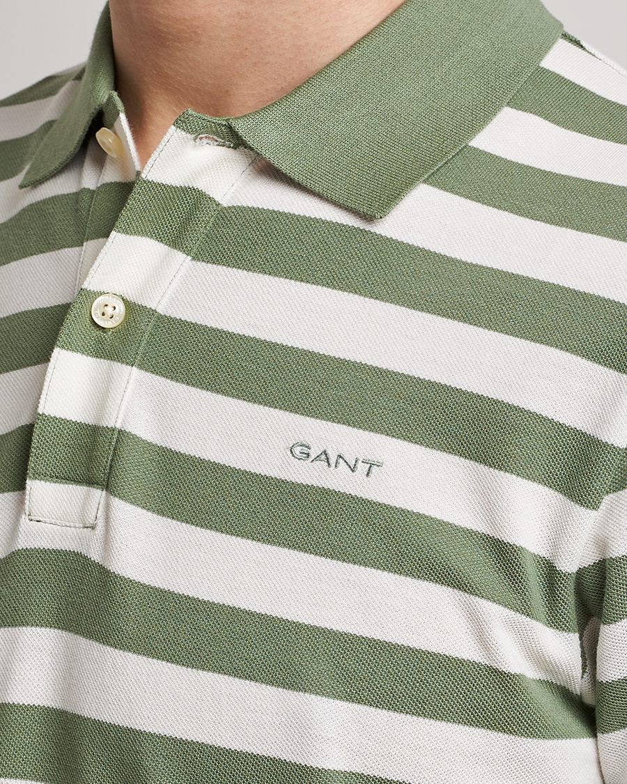 Mies | Pikeet | GANT | Striped Polo Calamata Green
