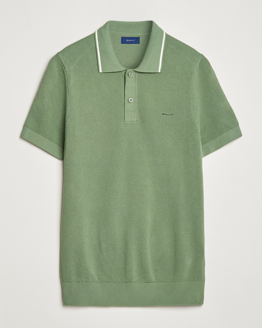 Mies | Pikeet | GANT | Cotton Knitted Polo Calamata Green