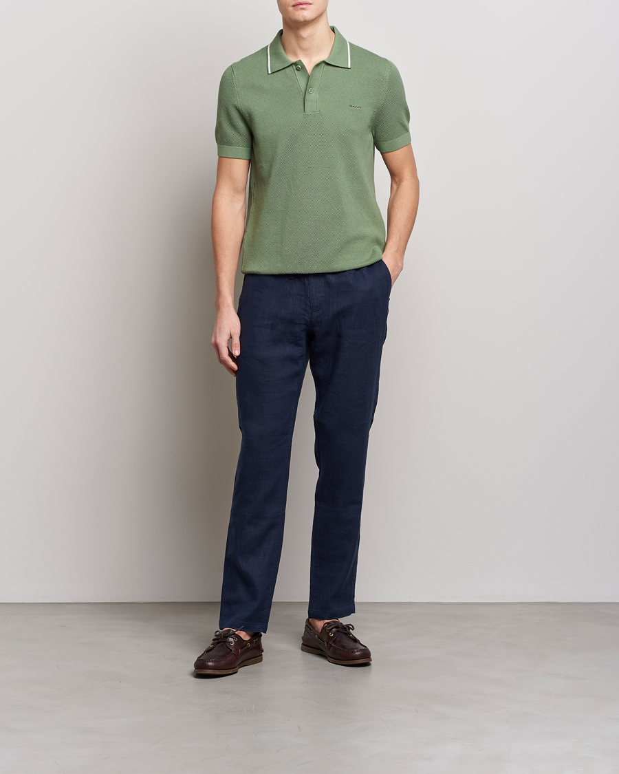 Mies | Pikeet | GANT | Cotton Knitted Polo Calamata Green