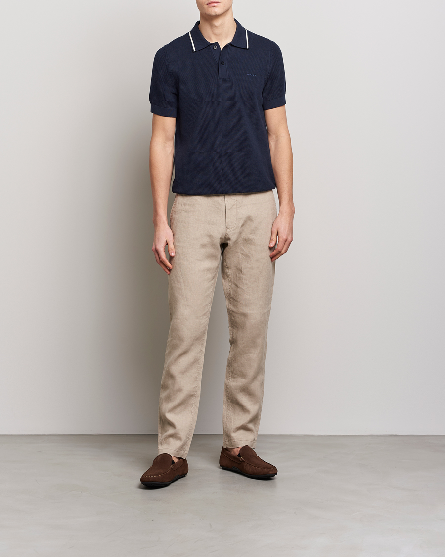 Mies | Pikeet | GANT | Cotton Knitted Polo Evening Blue