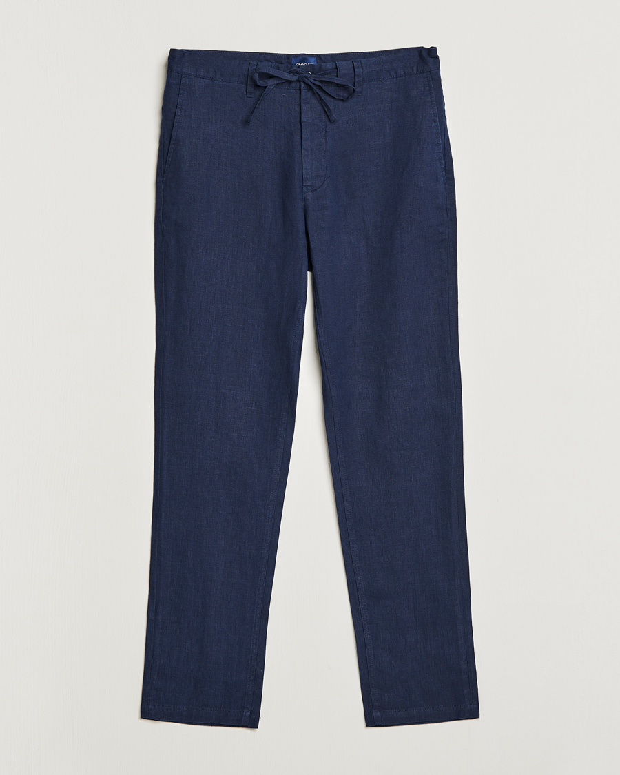 Mies | Housut | GANT | Relaxed Linen Drawstring Pants Marine