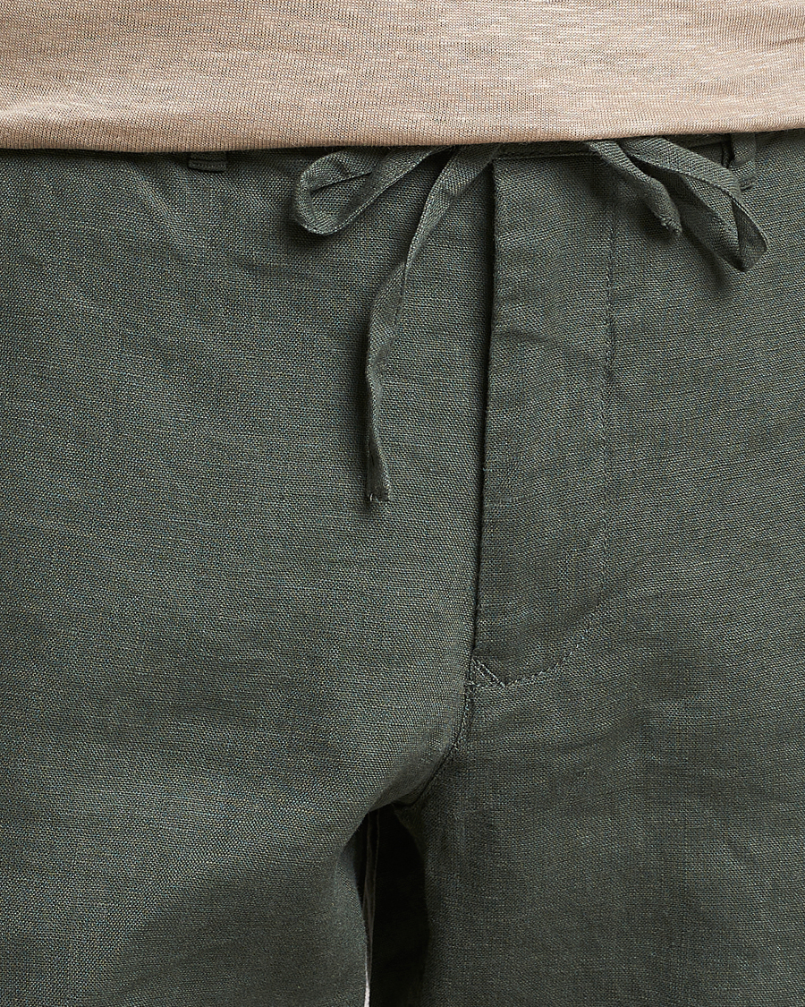 Mies | Shortsit | GANT | Relaxed Linen Drawstring Shorts Green Ash