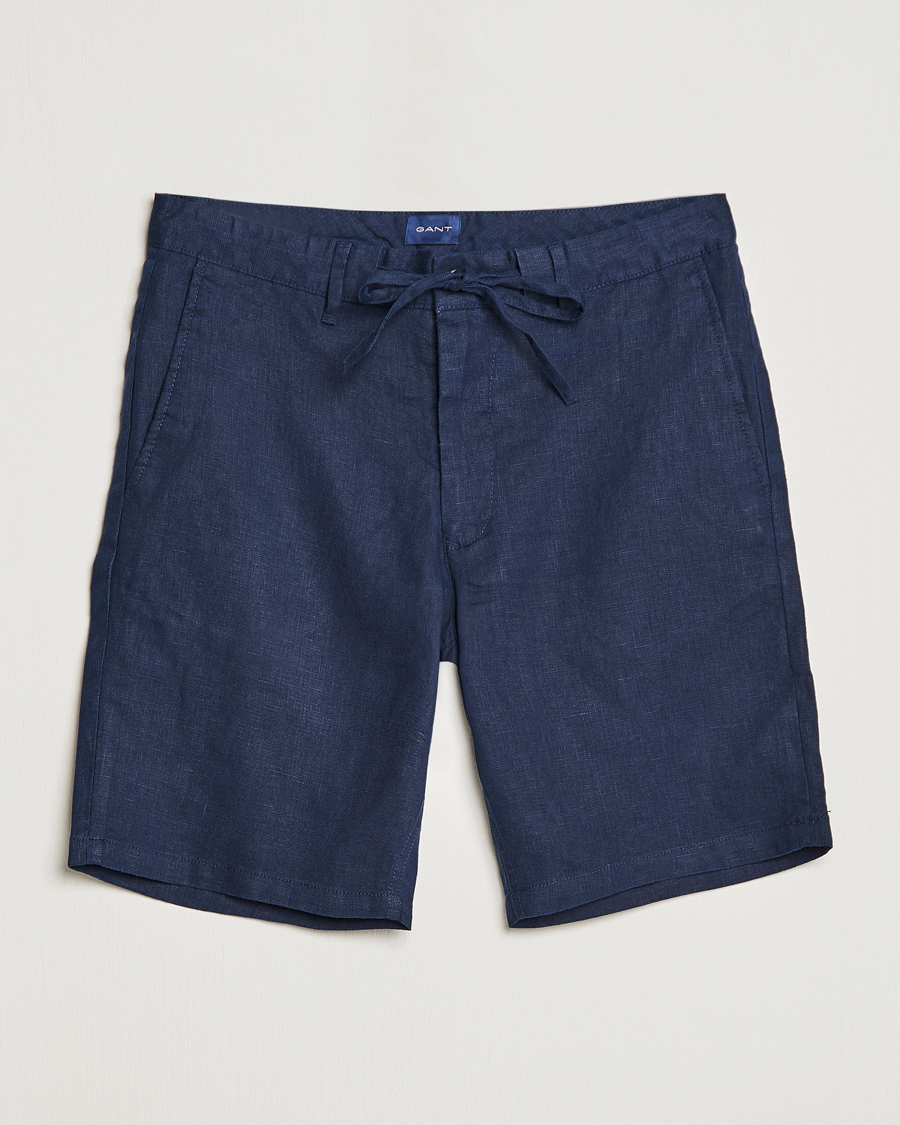 Mies | Shortsit | GANT | Relaxed Linen Drawstring Shorts Marine