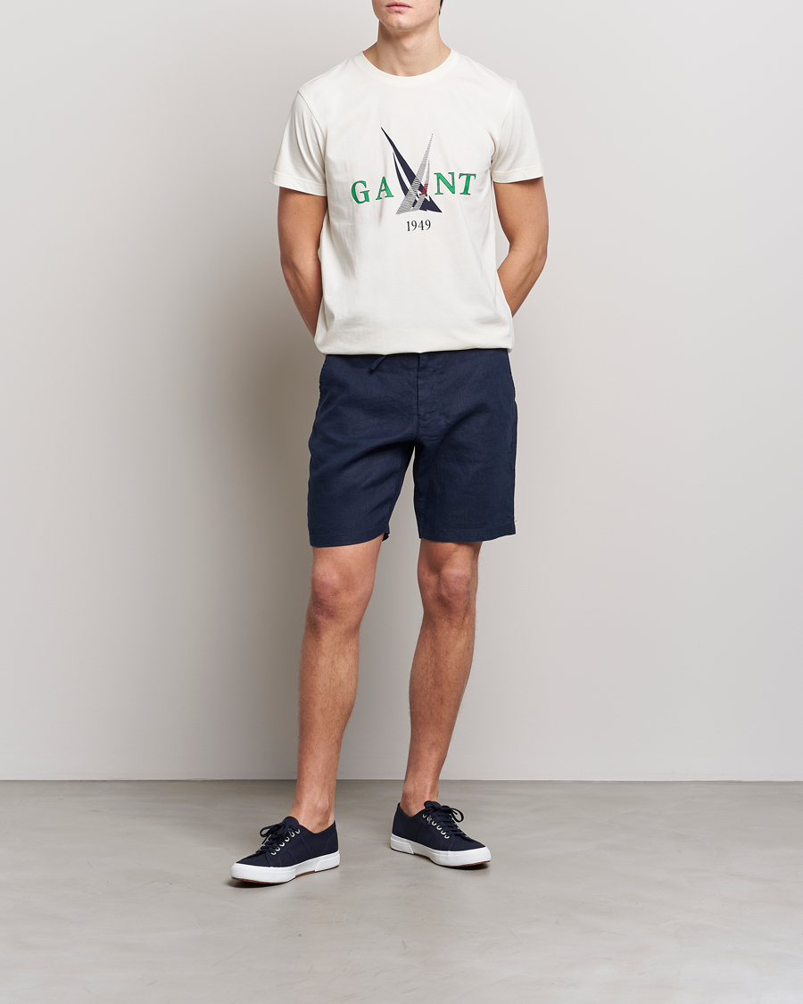 Mies | Shortsit | GANT | Relaxed Linen Drawstring Shorts Marine