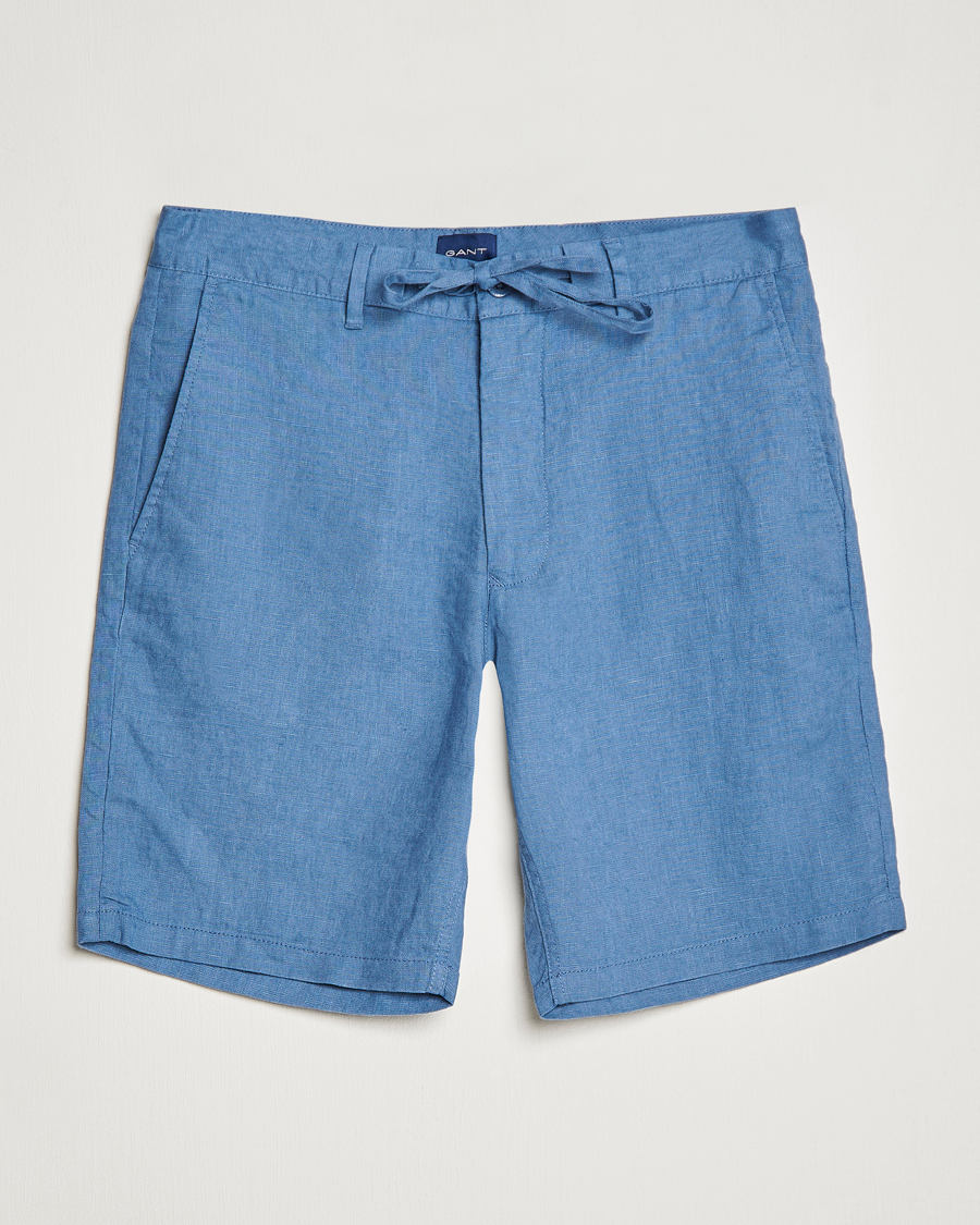 Mies | Shortsit | GANT | Relaxed Linen Drawstring Shorts Salty Sea Blue