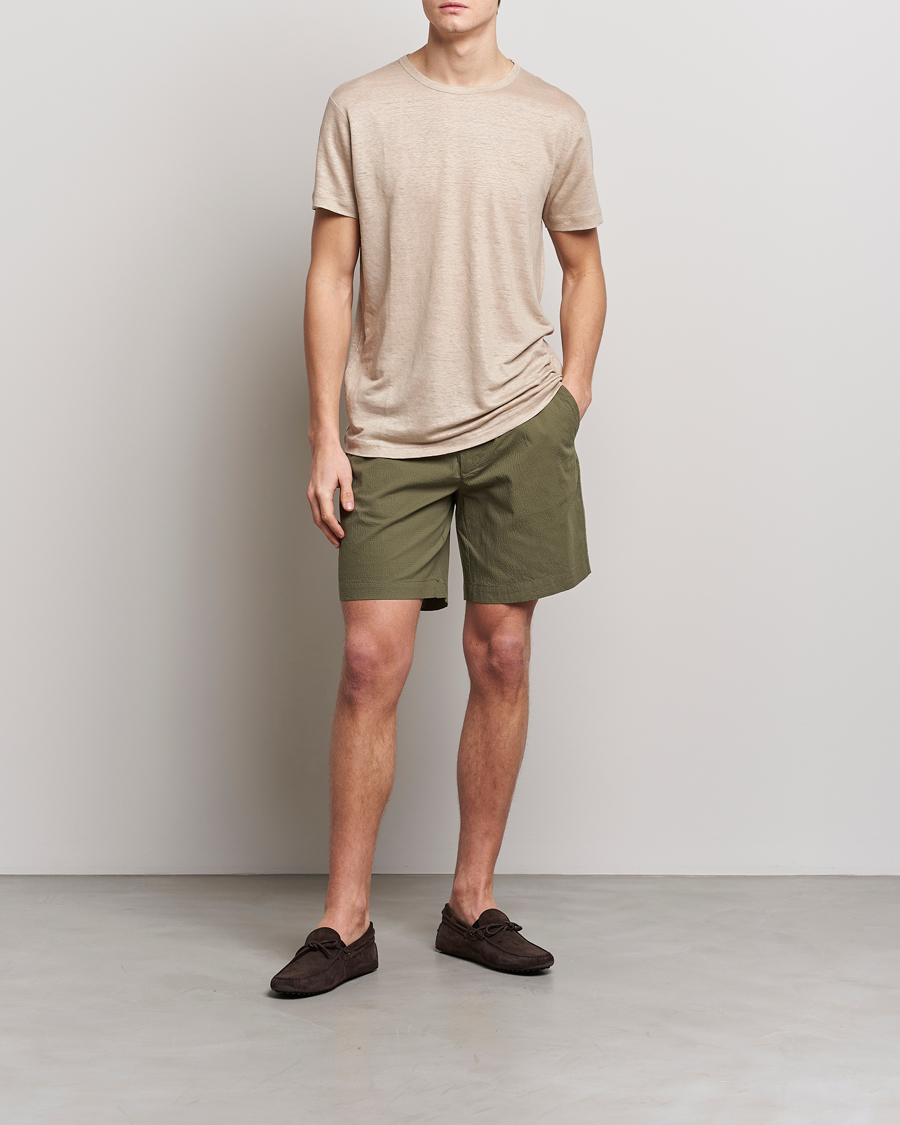 Mies | Shortsit | GANT | Seersucker Drawstring Shorts Racing Green