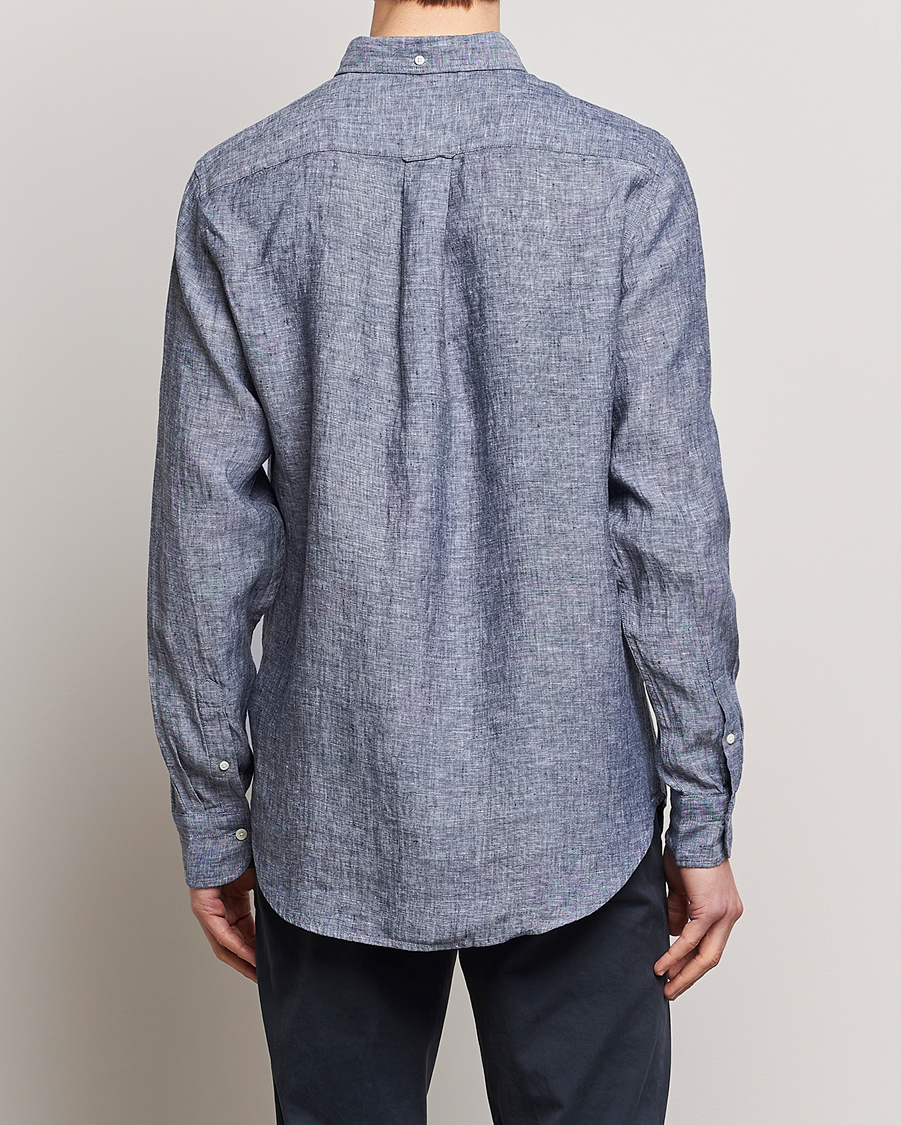 Mies | Kauluspaidat | GANT | Regular Fit Linen Shirt Marine