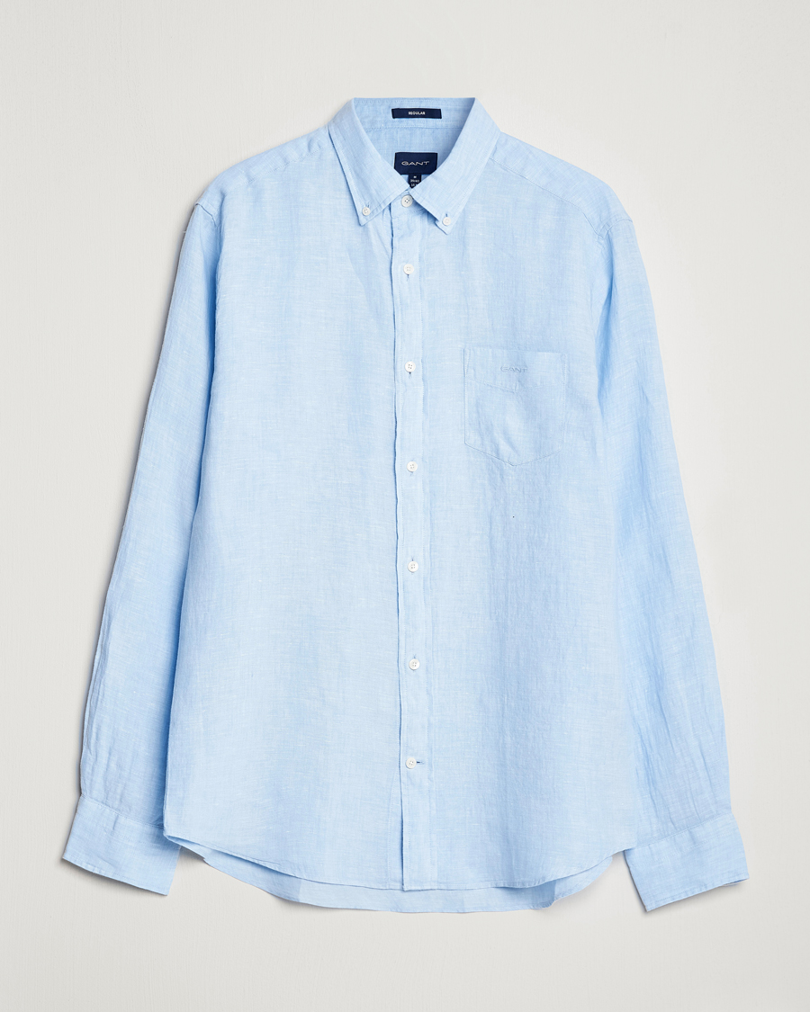 Mies | Kauluspaidat | GANT | Regular Fit Linen Shirt Capri Blue