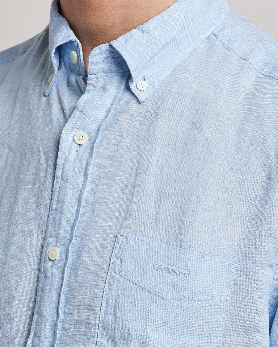 Mies | Kauluspaidat | GANT | Regular Fit Linen Shirt Capri Blue