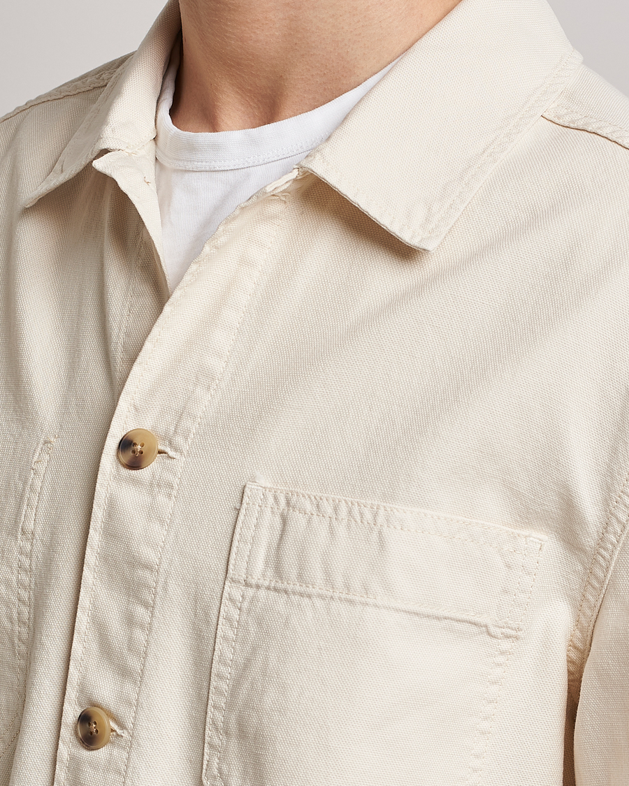 Mies | Kauluspaidat | GANT | Garment Dyed Cotton/Linen Overshirt Ecru