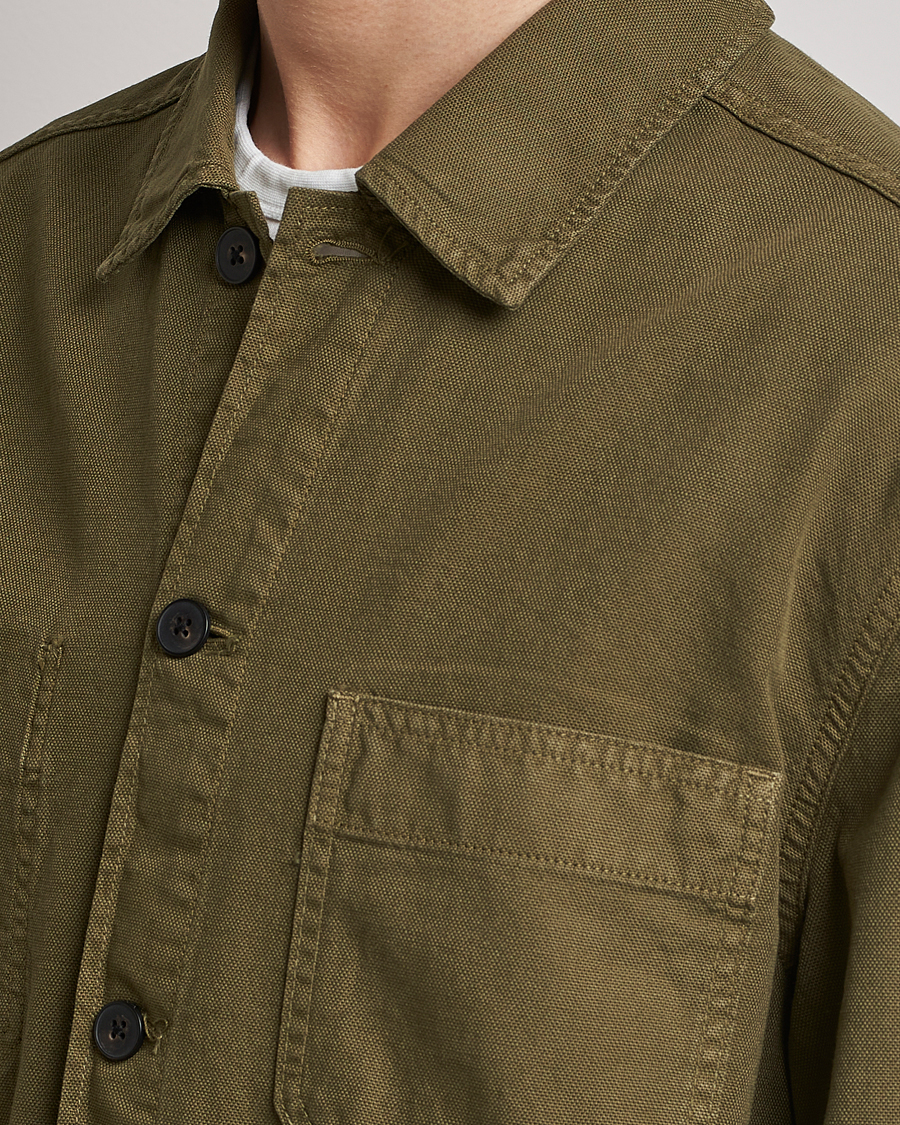 Mies | Kauluspaidat | GANT | Garment Dyed Cotton/Linen Overshirt Racing Green