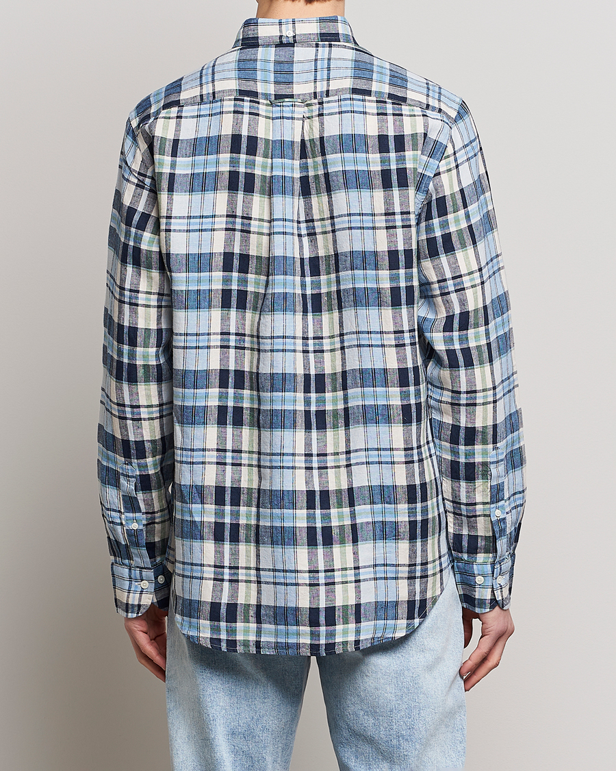 Mies | Kauluspaidat | GANT | Regular Fit Linen Madras Checked Shirt Marine Multi