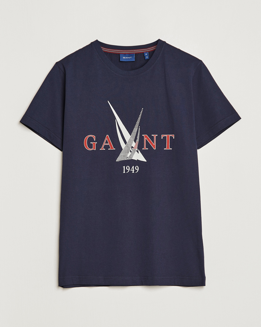 Mies | T-paidat | GANT | Sailing Logo Crew Neck T-Shirt Evening Blue