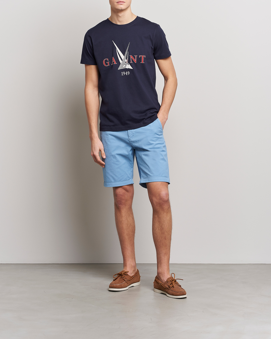 Mies | T-paidat | GANT | Sailing Logo Crew Neck T-Shirt Evening Blue