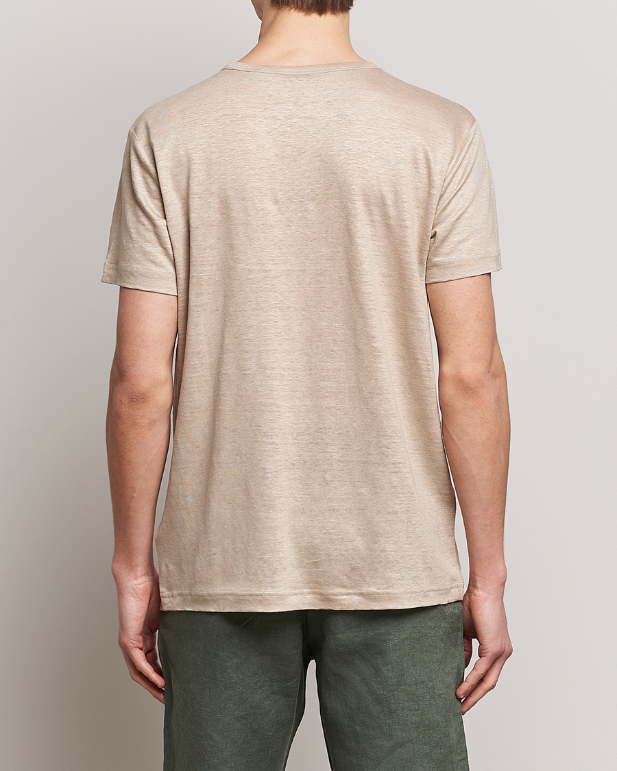 Mies | T-paidat | GANT | Cotton/Linen Crew Neck T-Shirt Khaki Beige
