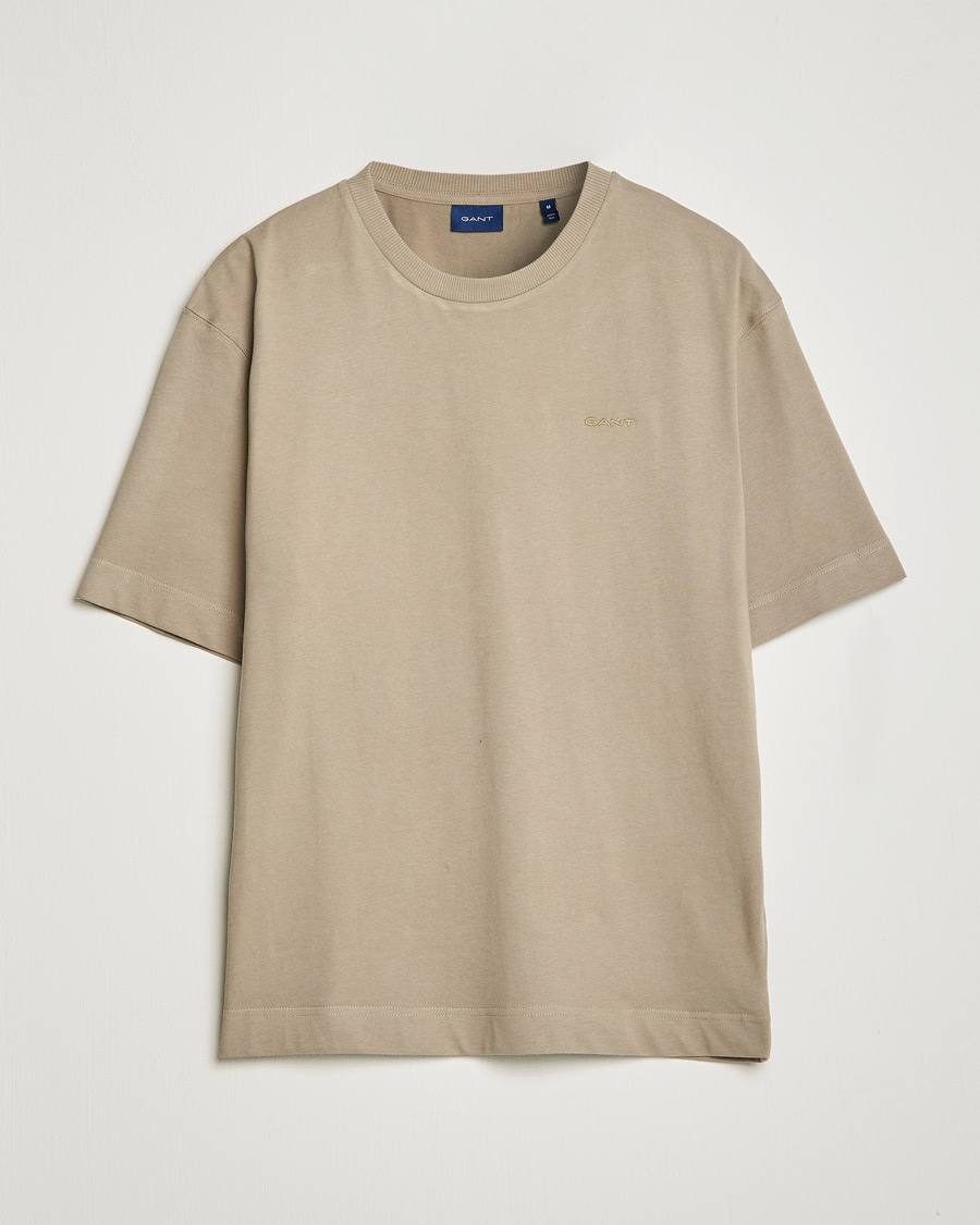 Mies | T-paidat | GANT | Icon Crew Neck T-Shirt Taupe Beige