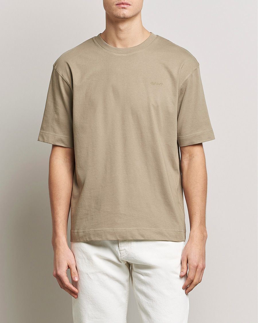 Mies | T-paidat | GANT | Icon Crew Neck T-Shirt Taupe Beige