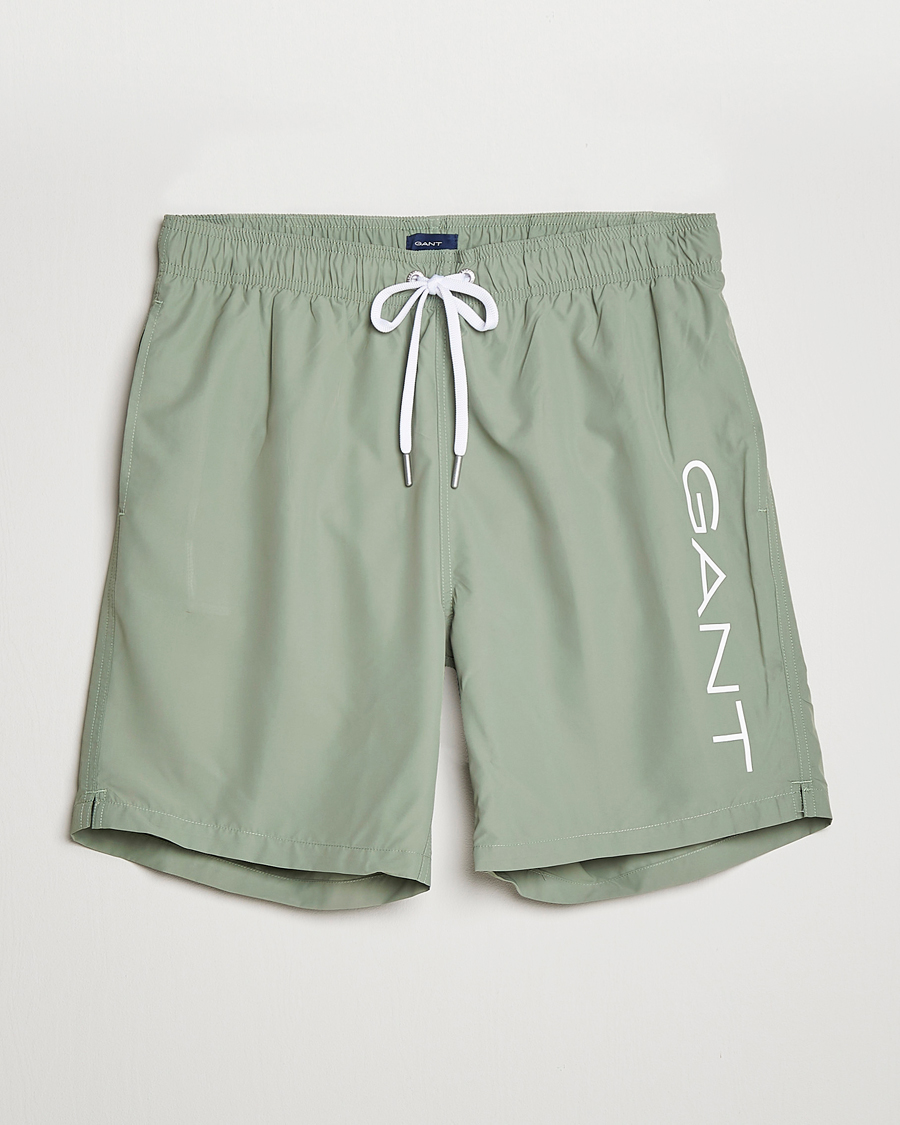 Mies | Uimahousut | GANT | Lightweight Logo Swimshorts Calamata Green