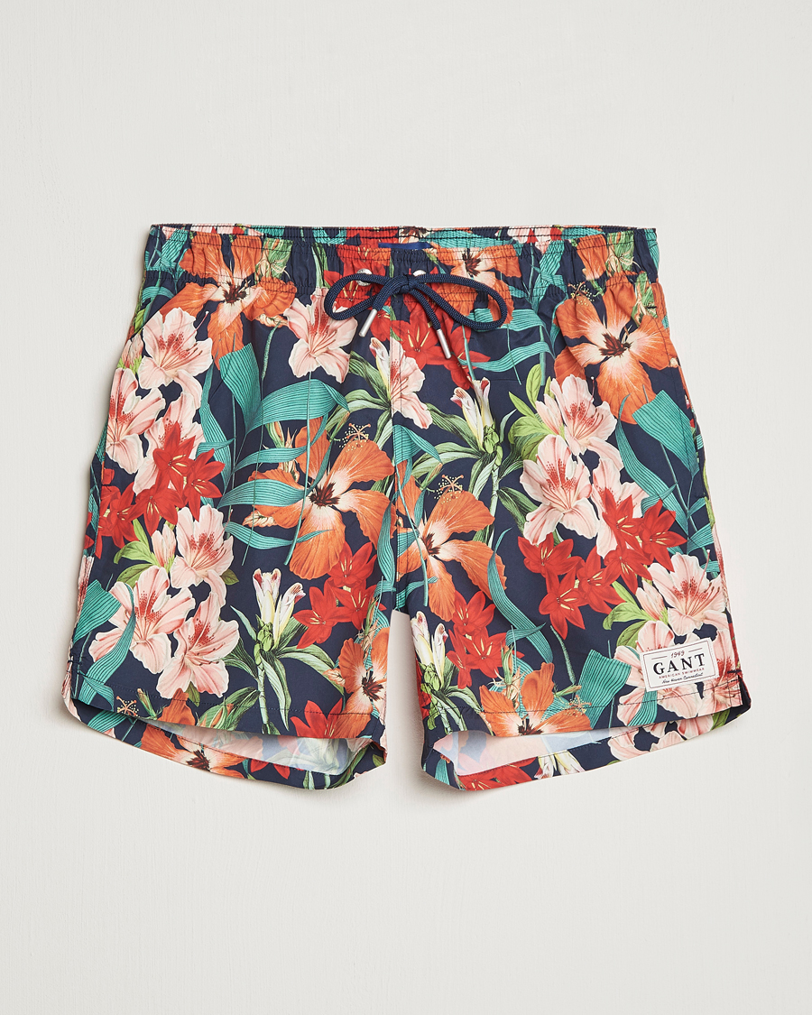 Mies | Uimahousut | GANT | Printed Flower Swimshorts Marine Multi