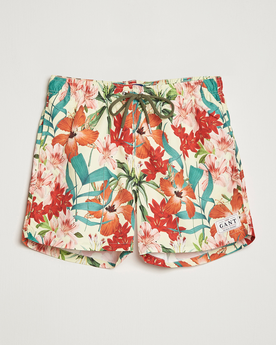 Mies | Uimahousut | GANT | Printed Flower Swimshorts Yellow Multi