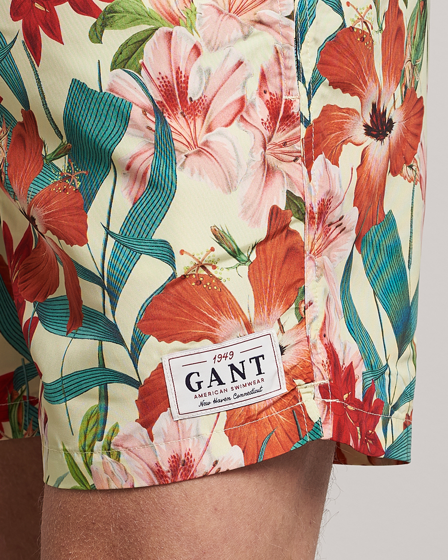 Mies | Uimahousut | GANT | Printed Flower Swimshorts Yellow Multi